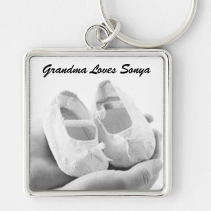 Cradled Baby Shoes Keychain
