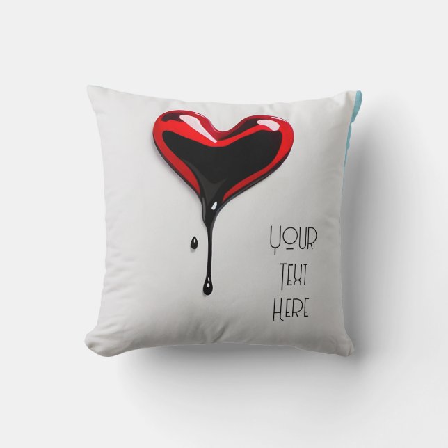 craffiti love heart art deco stencil Throw Pillow (Front)