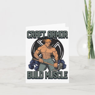 Craft Armour Build Muscle Cosplay Gym Quote 1 Card