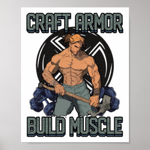 Craft Armour Build Muscle Cosplay Gym Quote 1 Poster