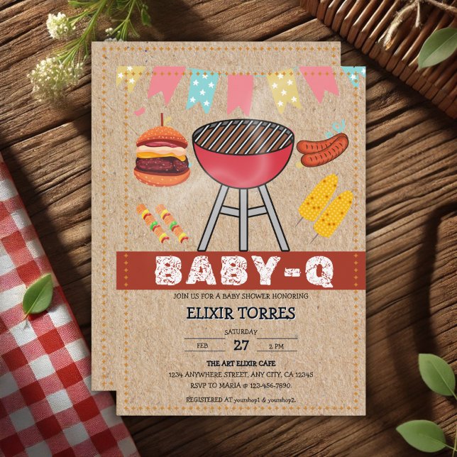 Craft Baby Q Grill Baby Shower Invitation (Creator Uploaded)