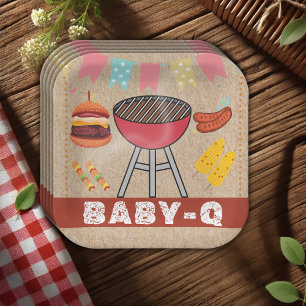 Craft Baby Q Grill Baby Shower Paper Plate