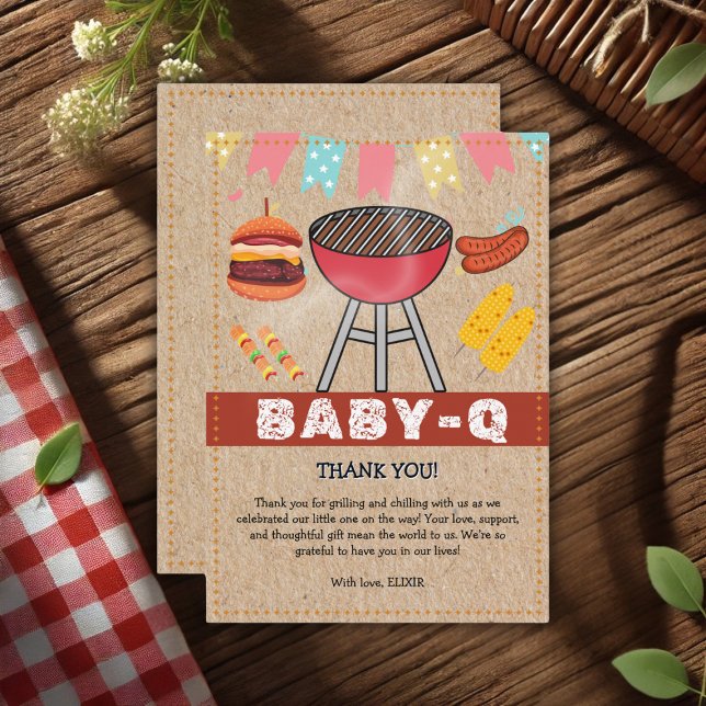 Craft Baby Q Grill Baby Shower Thank You Card (Creator Uploaded)