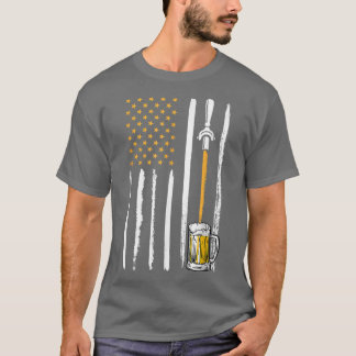 Craft Beer American Flag USA 4th July Brewery Alco T-Shirt