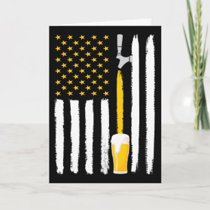 Craft Beer American Flag Usa 4th July Brewery  Card