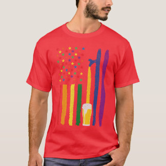 Craft Beer American Flag USA Patriotic 4th of July T-Shirt