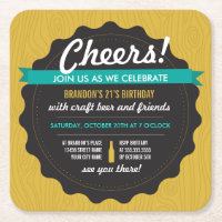 Craft Beer Birthday Coaster Invite