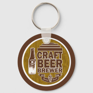 Craft Beer Brewer Brown Keychain