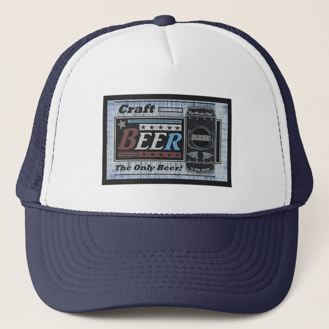 Craft Beer Brewer - RWB Faded Trucker Hat (Front)