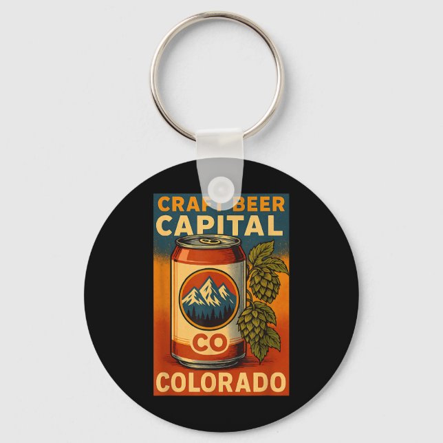 Craft Beer Capital Shirt Colorado Hops Can Brewery Keychain (Front)