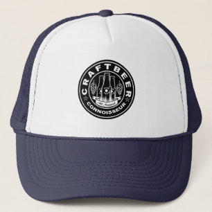 Craft Beer Connoisseur Black & White Hops Trucker Hat