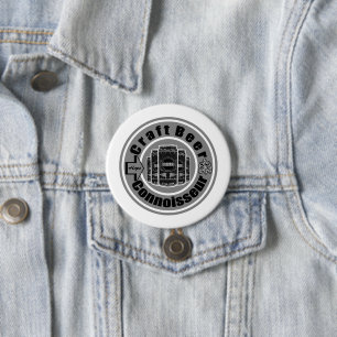 Craft Beer Connoisseur Gray 3 Inch Round Button