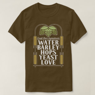 Craft Beer Ingredients Brewing Ale IPA Lager Tee