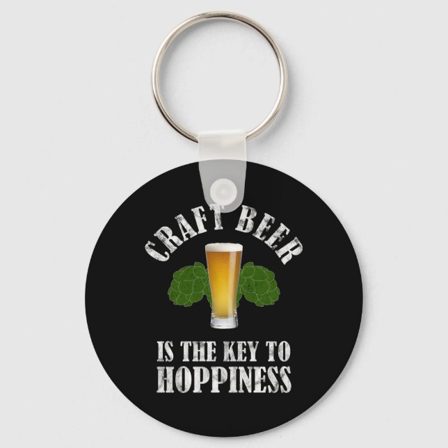 Craft Beer Is The Key To Hoppiness Keychain (Front)