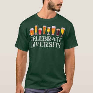 Craft Beer Lovers Gift  Celebrate Diversity Distre T-Shirt