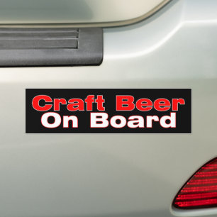 CRAFT BEER ON BOARD BUMPER STICKER
