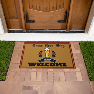 Craft Beer Shop Welcome restaurant Personalized NA Doormat