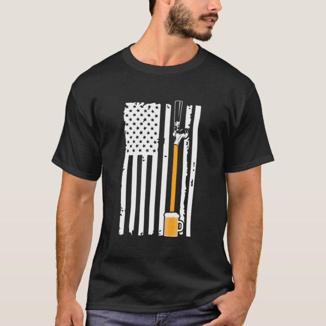 Craft Beer Usa Flag American Patriot Drink Beer Ho T-Shirt (Front)