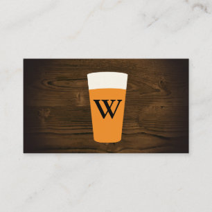 Craft Beer   Wood Grain Business Card