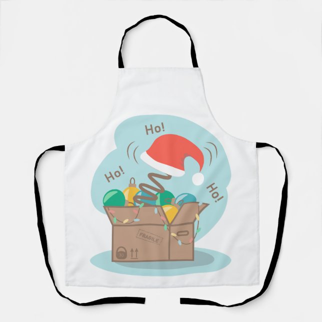 Craft box with Christmas decoration and Santa hat  Apron (Front)