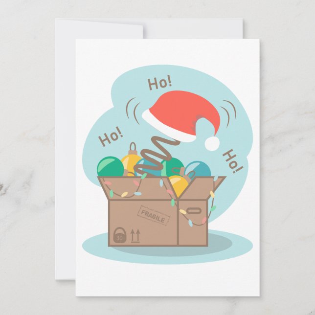 Craft box with Christmas decoration and Santa hat  Invitation (Front)