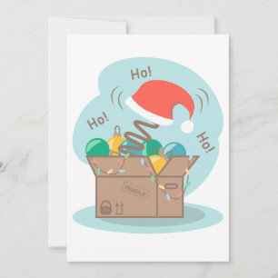 Craft box with Christmas decoration and Santa hat  Invitation