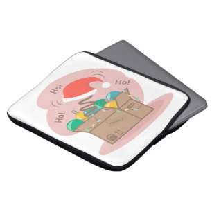 Craft box with Christmas decoration and Santa hat Laptop Sleeve