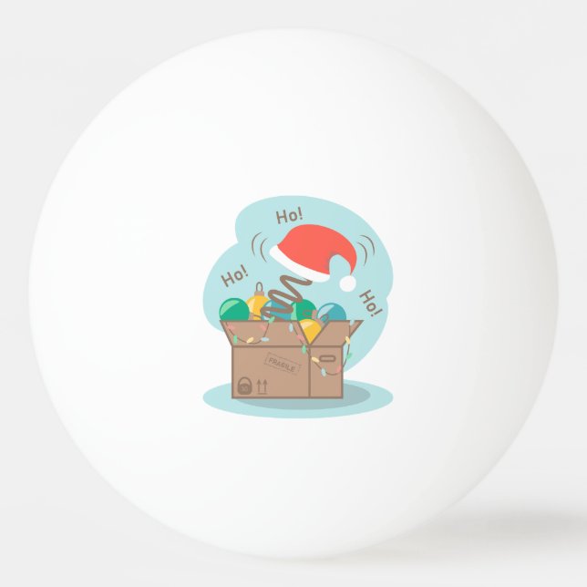 Craft box with Christmas decoration and Santa hat  Ping Pong Ball (Front)