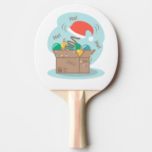 Craft box with Christmas decoration and Santa hat  Ping Pong Paddle