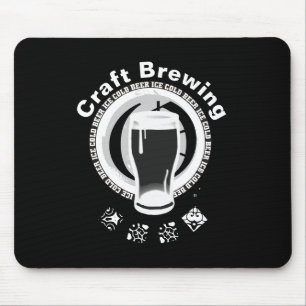 Craft Brewing, Black & White 2 Mouse Pad