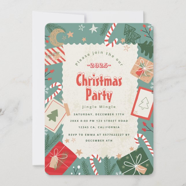 Craft Christmas Party Invitation (Front)