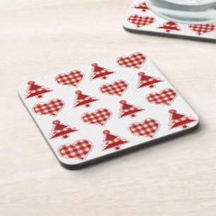 Craft Christmas Trees and Hearts Pattern Coaster