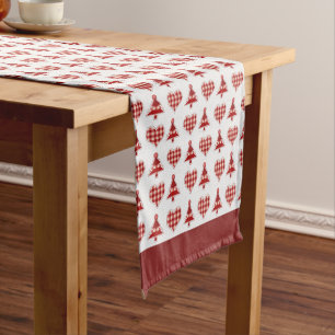 Craft Christmas Trees and Hearts Short Table Runner