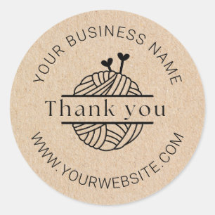 Craft Crochet Business Thank You Packaging Sticker