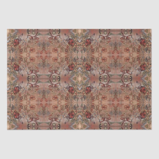 Craft Decoupage Art Deco Collage Floral Pattern Tissue Paper (Front)