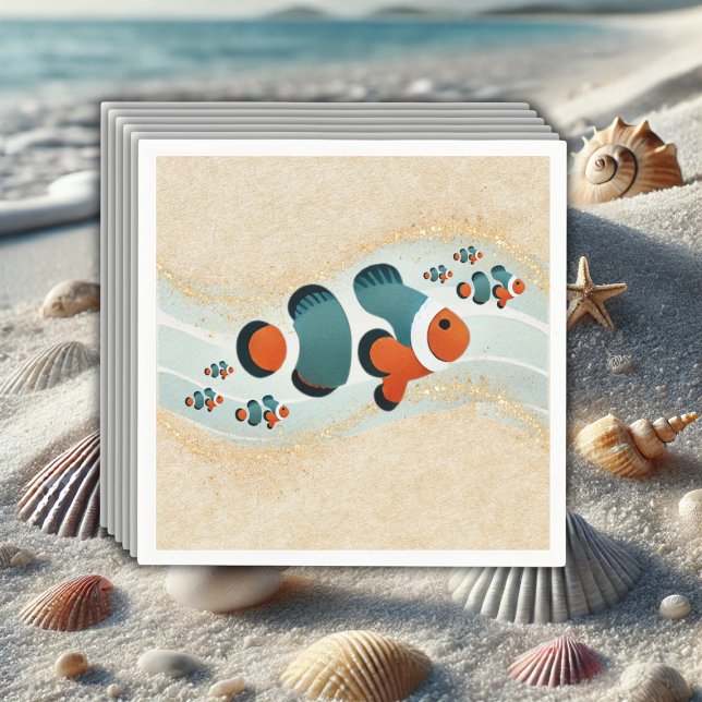 Craft Glitter Clown Fish Nemo Baby Shower Napkin (Creator Uploaded)