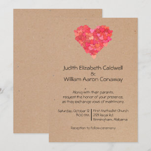 Craft Hearts Wedding Invitation