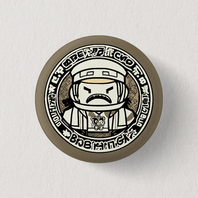 craft logo mascot 1 inch round button (Front)