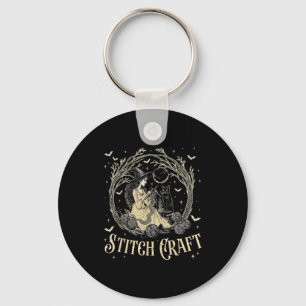 Craft M Witch Halloween Cat Witch Girls Trip  Keychain