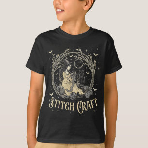 Craft M Witch Halloween Cat Witch Girls Trip  T-Shirt