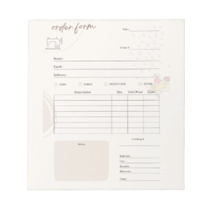 Craft Order Form Notepad