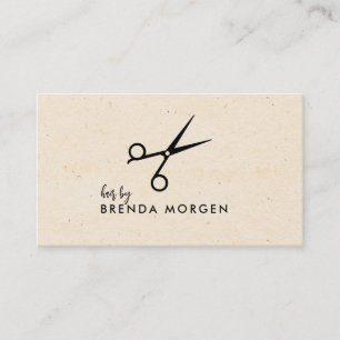 Craft Paper Black Scissors Hair Stylist Business Card