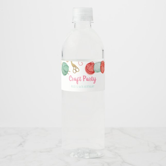 Craft Party Water Bottle Label (Front)