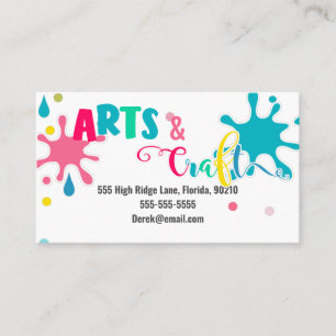 craft shop paint art artist workshop kids business card