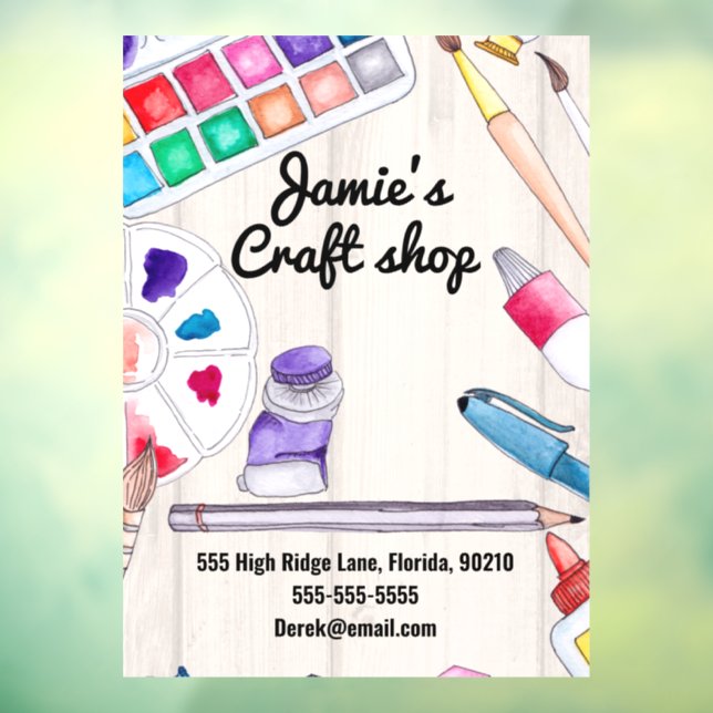 craft shop paint art artist workshop kids business window cling (Sheet 3)