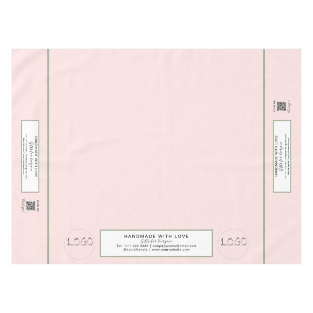 Craft Show Blush Green 52 x 70 QR Code Tablecloth (Front (Horizontal))