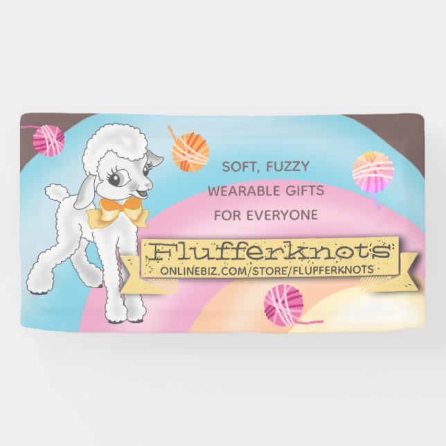 Craft show lamb sheep knitting crochet homespun banner (Horizontal)