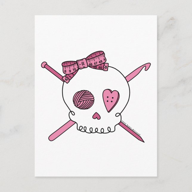 Craft Skull (Pink) Postcard (Front)