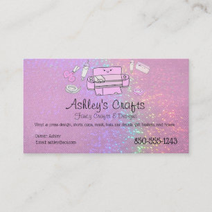 Craft Vinyl Business Card Hologram Pink 