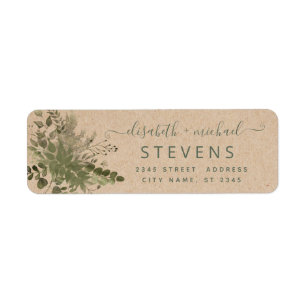 Craft watercolor greenery eucalyptus couple script